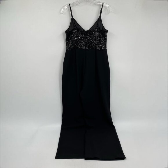 Eliza J Black Sequin Top Wide Leg Jumpsuit | Size 8 - Picture 2 of 8